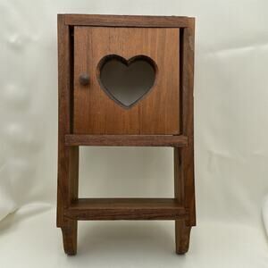 Vintage Wood Shelf With 1 Cutout Heart Door